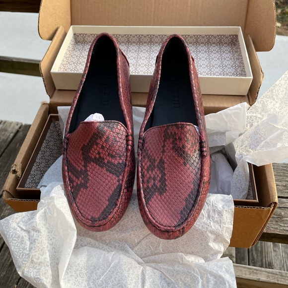 M Gemi Italian Printed Leather Wine & Black Driving Moccasins Size EU 38 US7 - Picture 7 of 16